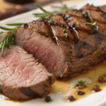 Close-up of tender deer backstrap cooked to perfection