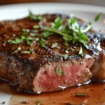 Seared venison steak on a plate – How do you cook venison so it’s tender?
